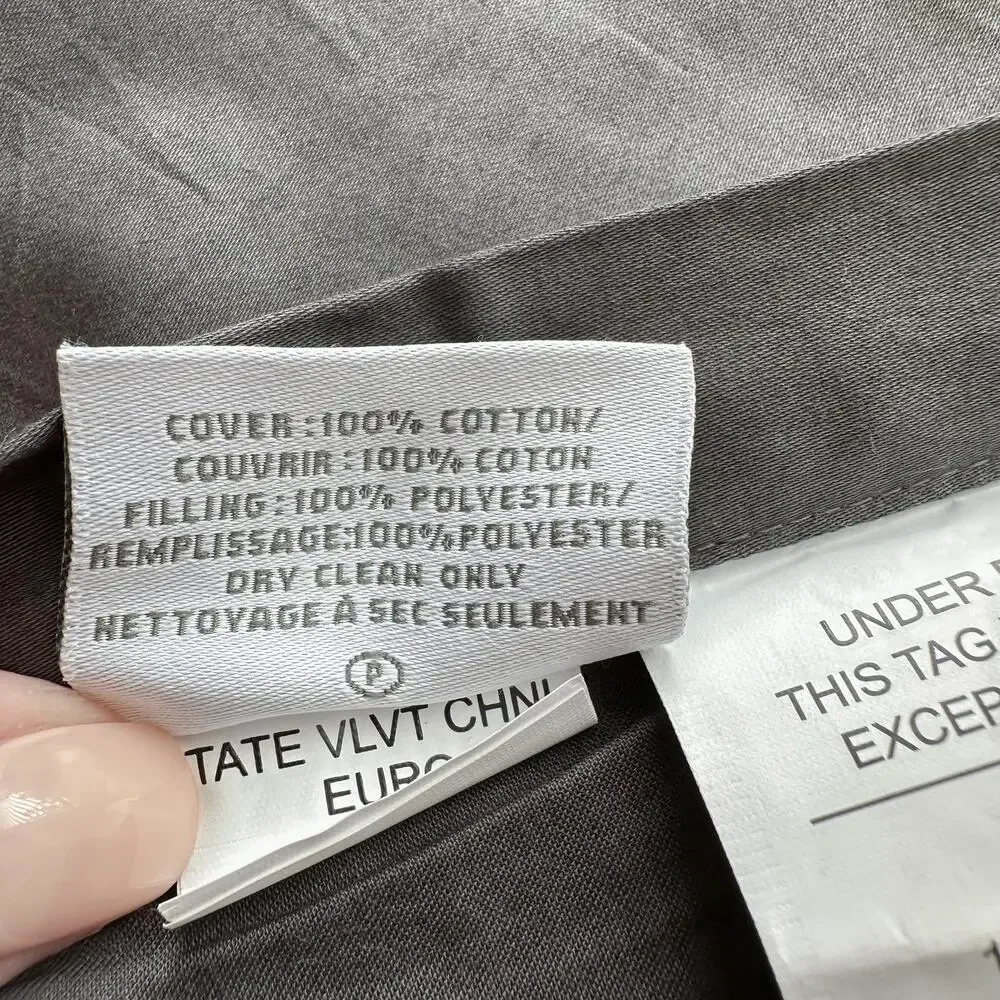Restoration Hardware Tate Velvet Channel Euro Sham